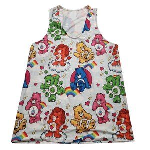 Womens Colorful Care Bears Racerback Tank Top Size Medium